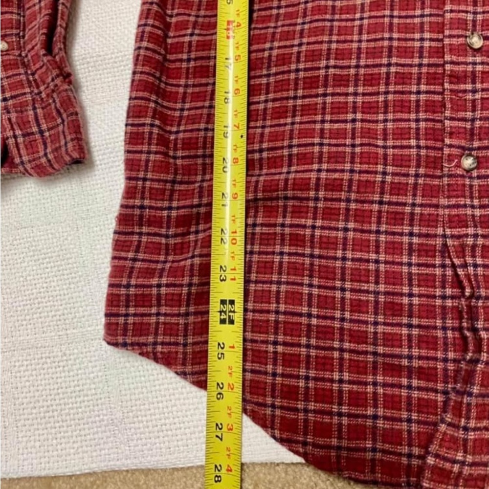 Vintage 1990s Basic Editions Red Flannel Shirt Me… - image 5